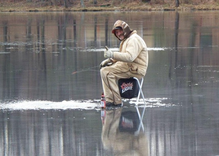 Joe Rings Ice Fishing on Lyons Lake