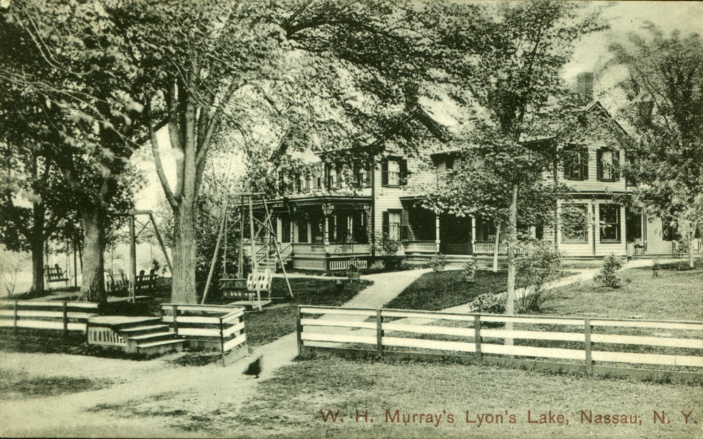 Historical Lyons Lake Postcard View of Wm. H. Murray's Boarding House (now apartments) Not Dated, but mailed using a 1 cent stamp